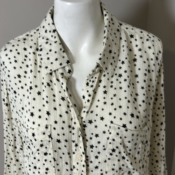 EVEREVE Allison Joy Celeste Star Shirt White Stars Button Down Top Sz XL NEW - Picture 3 of 14